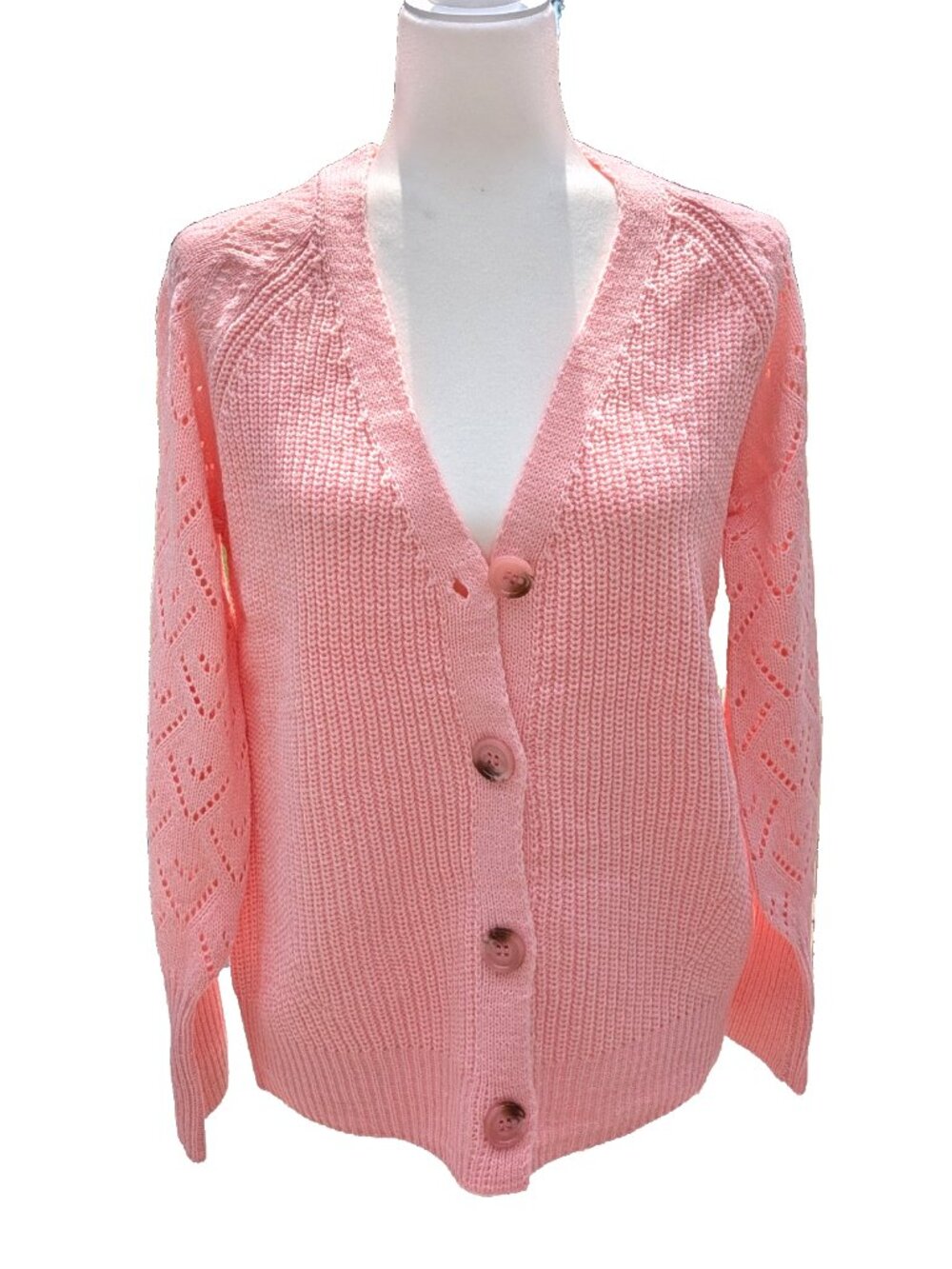 Light Bright Pink Cardigan Sz S